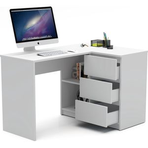 Escritorio en L Gerencial Blanco 125cm