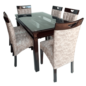 Juego de Comedor 6 Sillas Beige Nieve