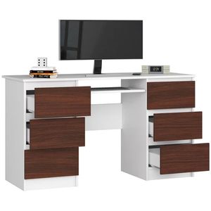 Escritorio de Melamina Gerencial Blanco-Roble 135cm