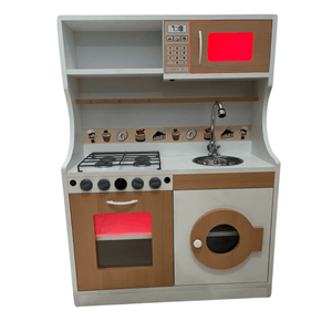 Cocina para Niñas de Melamina Blanco-Malva 80cm