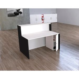 Counter de Recepción de Melamina Blanco con Luces 140cm