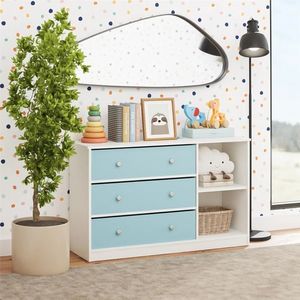Cómoda Infantil de Melamina Celeste 120cm