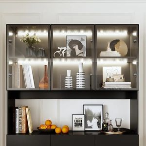 Estante de Melamina con Luces Negro 120cm