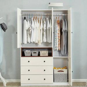 Ropero de Melamina Moderno Blanco 108cm