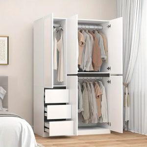 Ropero de Melamina Moderno Blanco 120cm