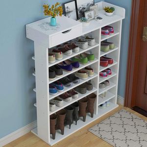 Zapatera de Melamina Moderno Blanco 80cm