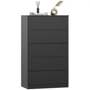 Cómoda de Melamina Funcional Negro 122cm