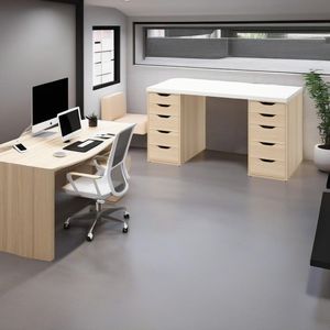 Escritorio de Melamina Moderno Blanco Malva 140cm