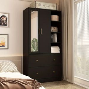 Ropero de Melamina Moderno Negro 90cm