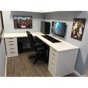 Escritorio Gamer en L Blanco 180cm