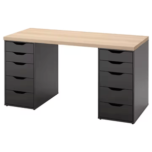 Escritorio de Melamina Malva Negro 140cm