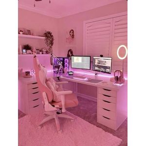 Escritorio Gamer en L Femenino Led 180cm