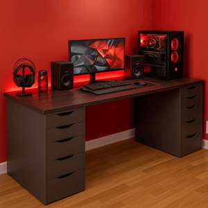 Escritorio Gamer de Melamina Negro 180cm