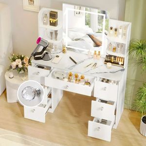Tocador de Maquillaje Luz Led Blanco 110cm