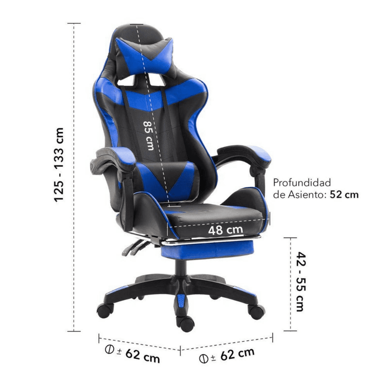 silla gamer azul