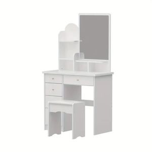 Tocador de Maquillaje Moderno Blanco 80cm