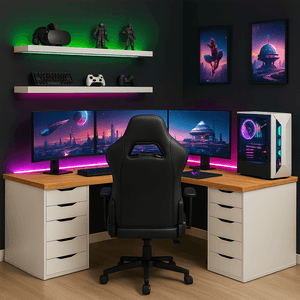 Escritorio Gamer en L Malva 180cm