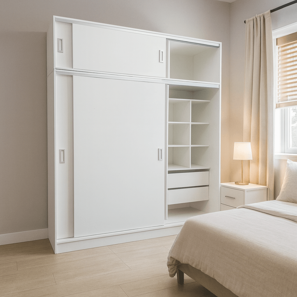 Ropero de Melamina Moderno Blanco 200cm